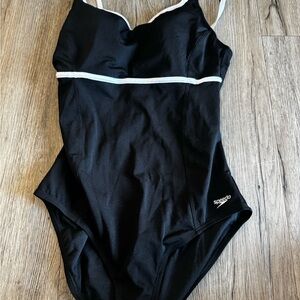 Speedo Women's Black and White One Piece Swimsuit